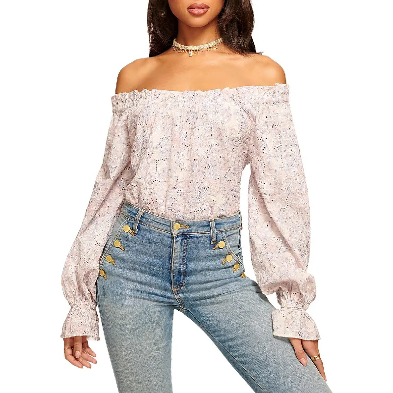 Ramy Brook Womens Camila Eyelet Cotton Blouse