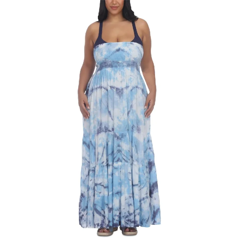 Raviya Womens Plus Tie-Dye Strapless Cover-Up
