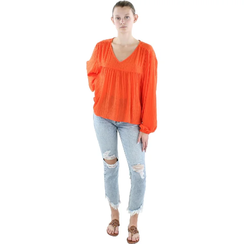 Sanctuary Womens Chiffon V-Neck Blouse