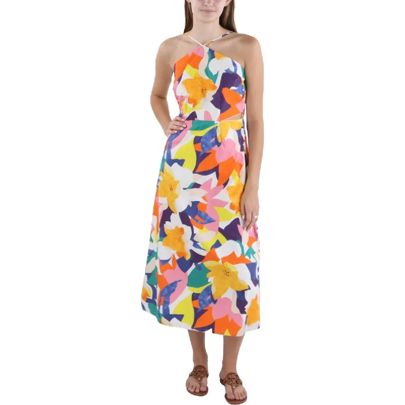 Walter Baker Womens Hemali Cutout Long Sheath Dress