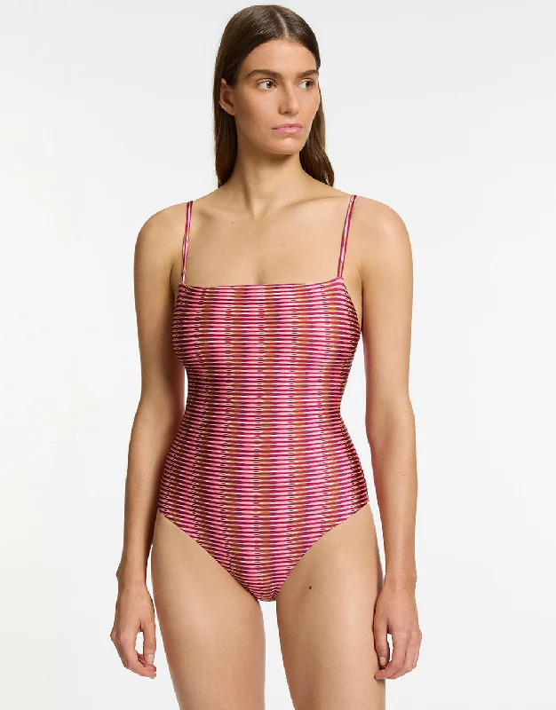 Alessia Geo Minimal Tank Swimsuit - Peony