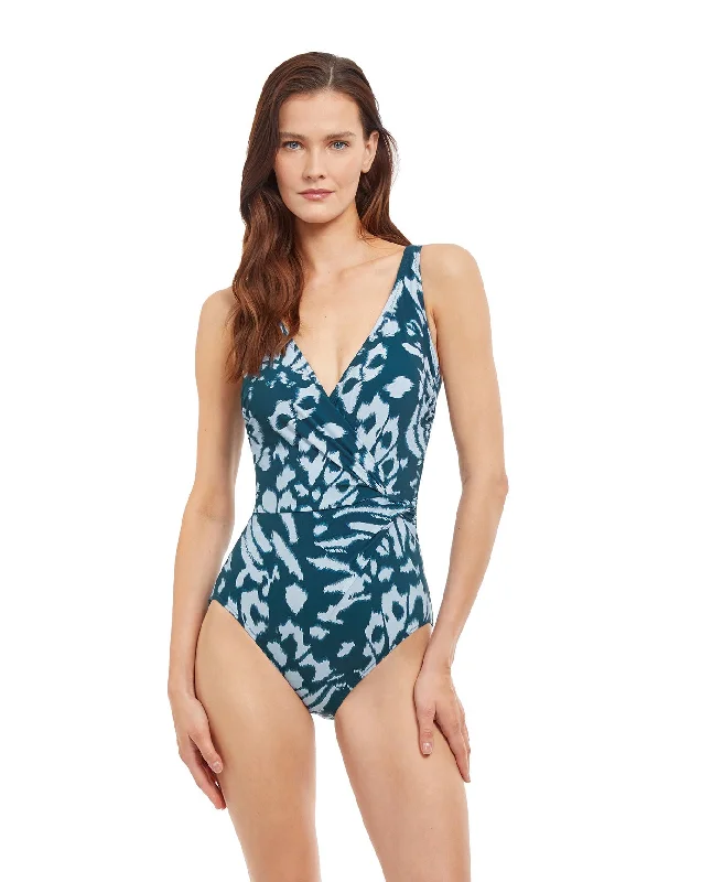Gottex Miss Butterfly Full Coverage Surplice One Piece Swimsuit