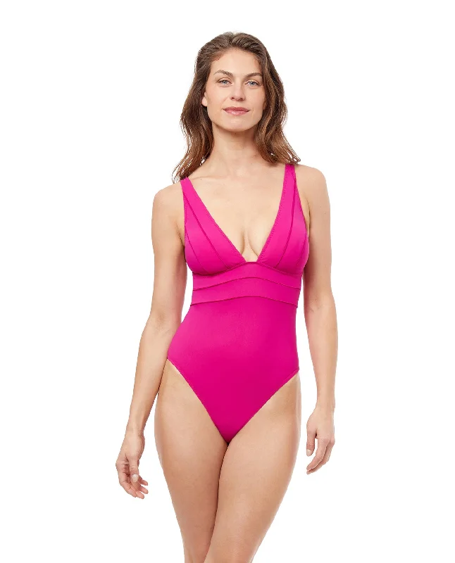 Profile By Gottex Phoebe Deep V-Neck One Piece Swimsuit