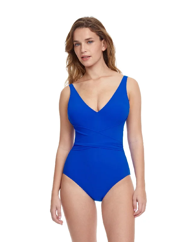 Profile By Gottex Tutti Frutti V Neck Surplice One Piece Swimsuit