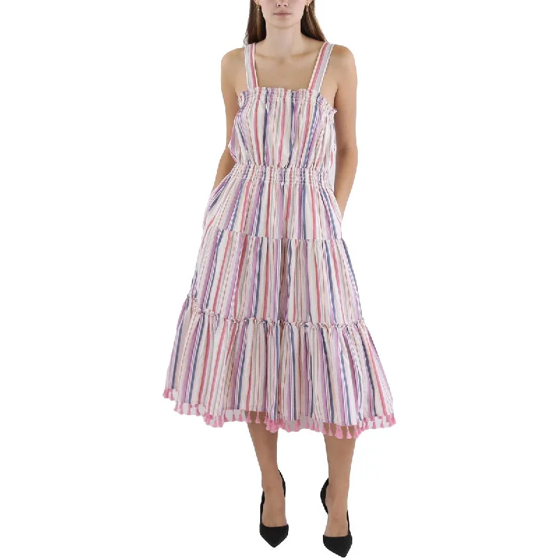Tahari ASL Womens Fringe Ruffled Sundress