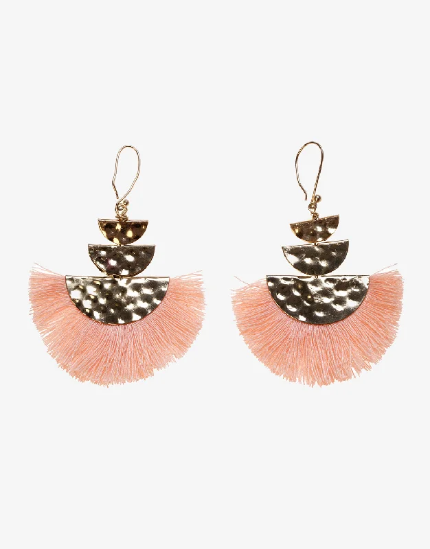 Fan Earrings - Pink