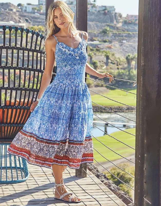 Lara Strappy Maxi Dress - Blue