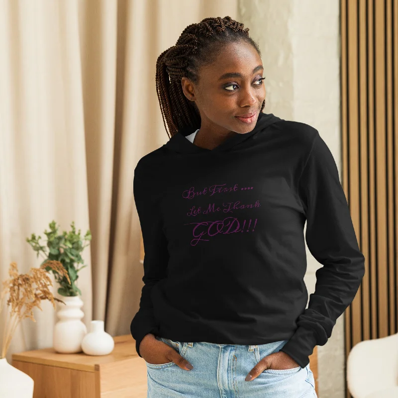 Thank God hooded long-sleeve tee