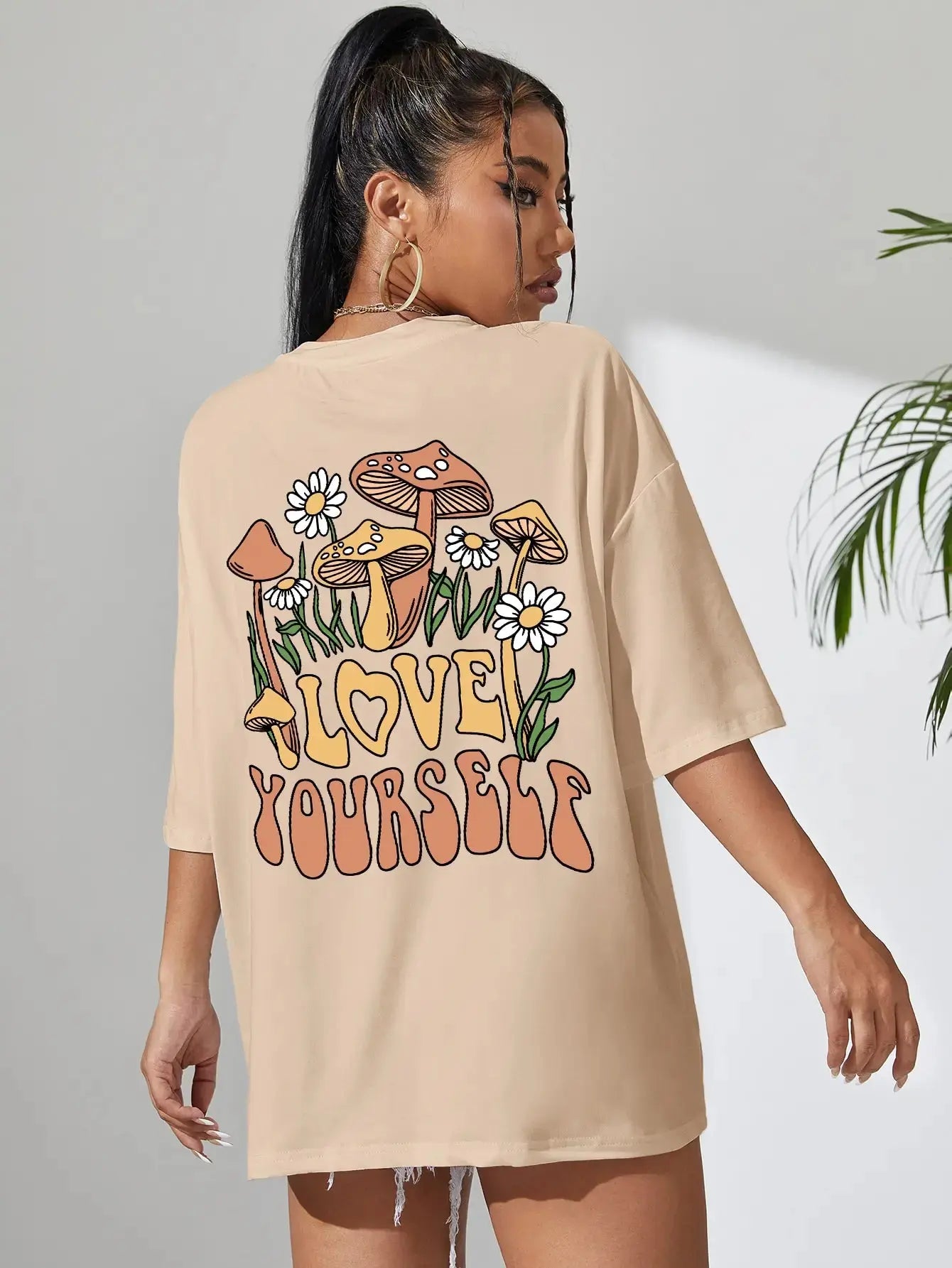 FZ Women's Cotton Prints Short Sleeve Oversized Tee