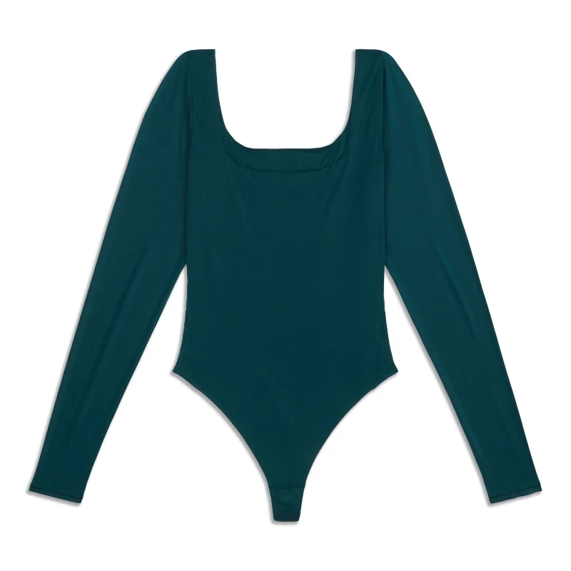 Nulu Square-Neck Long-Sleeve Bodysuit - Resale